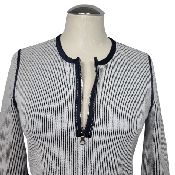 3.1 Phillip Lim Back White Striped Crewneck Long Sleeve Dress 4 - Picture 4 of 12